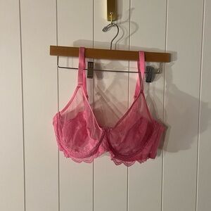 Elegant Pink Lace Bra